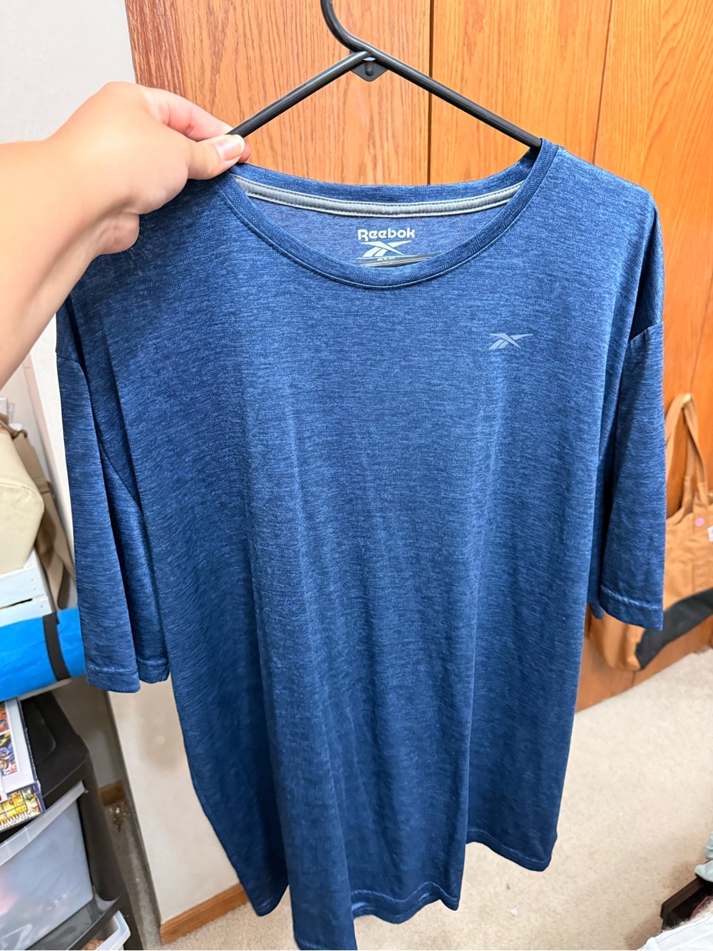 Reebok Men’s Heathered Navy Short Sleeve Crew Tee